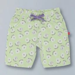 3PIN Girls Green Cotton Floral Shorts-image-79