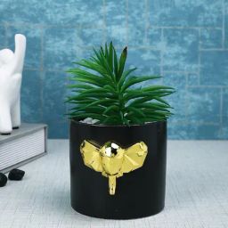 Tayhaa Multicolor Plastic Floral Succulent Artificial Plant with Pot-image-66