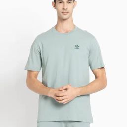 Adidas Originals Green TREFOIL ESS T-Shirt-image-57