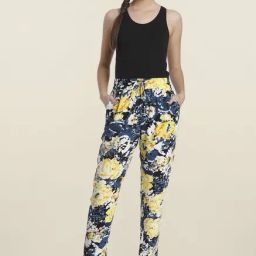 Only Yellow & Navy Printed Pyjama-image-56