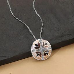 Mia by Tanishq 925 Silver Mother of Pearl Starry Silver Pendant-32