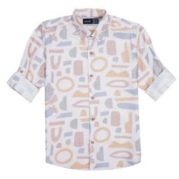 Cavio Boys Gold & White Printed Full Sleeves Shirt-image-78