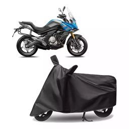 Auto Pearl Polyester Two Wheeler Cover for CFMoto 650MT (Grey)-34