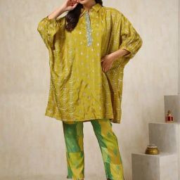 Soch Green Embroidered Fusion Set-image-29