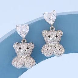 Kushal's Fashion Jewellery White Rhodium Polished Zircon Earring for Women-picture-8
