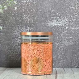 Femora Golden Borosilicate Glass Kitchen Storage Jar With Airtight Steel Lid (0.75 L) - Set of 4-image-109