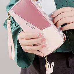 VALERIE Women Colourblocked Zip Around Wallet-5