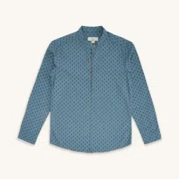 Pantaloons Junior Teal Blue Cotton Printed Full Sleeves Shirt-picture-5
