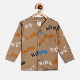 MINIKLUB Kids Light Brown Printed Full Sleeves Shirt-picture-14