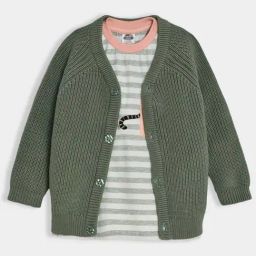 MiArcus Unisex White & Green Cotton Solid Full Sleeves Sweaters & Cardigans-84