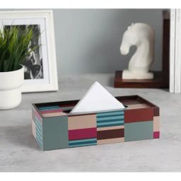 India Circus By Krshna Mehta Multicolor Mdf Printed Tissue Paper Box Holder-21