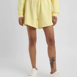 Levi's Yellow Cotton Logo Print Shorts-image-65
