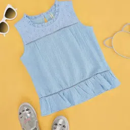 Pantaloons Junior Kids Dutch Canal Blue Slim Fit Top-image-16
