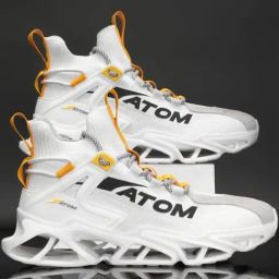 Atom Men's Hollow Man White Running Shoes-20