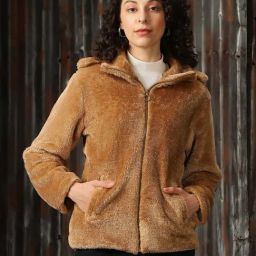 High Star Brown Cotton Relaxed Fit Oversized Jacket-image-81