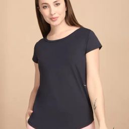 Sweet Dreams Navy Regular Fit Solid T-Shirt-picture-45
