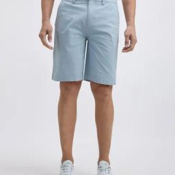 Pepe Jeans Aqua Blue Cotton Regular Fit Denim Shorts-image-92