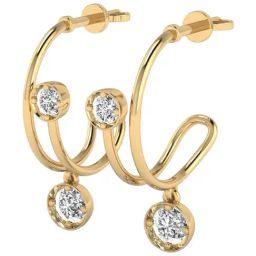 SHINE ETERNAL Lab Grown 14k (585) Yellow Gold Earrings for Women-image-85