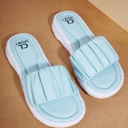 Carlton London Women's Sky Blue Slides-picture-28