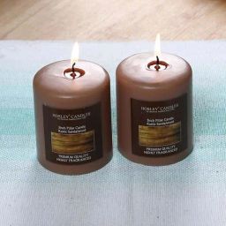 HOSLEY Brown Wax Pillar Candle - Set of 2-image-59