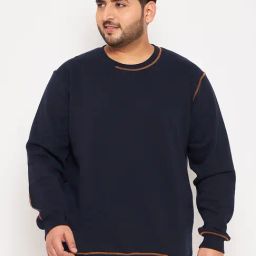 Club York Navy Regular Fit Round Neck Plus Size Sweatshirt-image-75