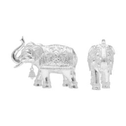 Sri Jagdamba Pearls 800 Silver Big Solid Elephant Pair Statues - 100 gm-image-30