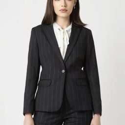 Van Heusen Black Striped Blazer-picture-20