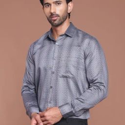 Indian Needle Grey Regular fit Printed Shirt-picture-18
