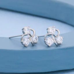 Kushal's Fashion Jewellery White Rhodium Polished Zircon Earring for Women-picture-15