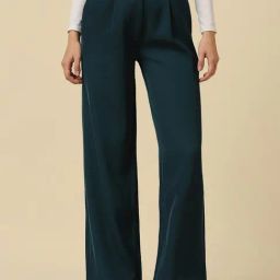 Allen Solly Teal Regular fit Solid Trousers-image-92