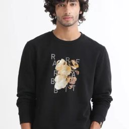 Rare Rabbit Black Relaxed Fit Floral Sweatshirt-picture-37