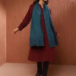Fabindia Blue Woven Pattern Muffler-picture-34