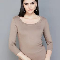 Code by Lifestyle Beige Slim Fit Top-image-41
