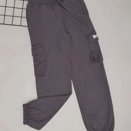 Pantaloons Junior Girls Formal Grey Cotton Solid Track Bottoms & Joggers-image-71