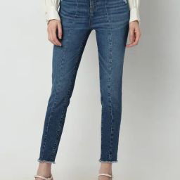 Vero Moda Blue Cotton Skinny Fit Mid Rise Jeans-picture-35