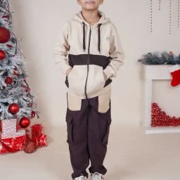 Kiddopanti Multi Fleece Casual Cut N Sew Tracksuit-image-4
