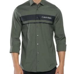 Calvin Klein Jeans Avalon Green Cotton Regular Fit Striped Shirt-image-32