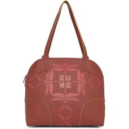 Eume Dragonfly Hot Sauce Red Leather Printed Shoulder Handbag-18
