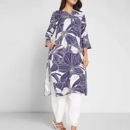 Rangmanch By Pantaloons Navy Regular Fit Printed Kurta-picture-48