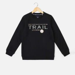 Allen Solly Kids Black Embroidered Full Sleeves Sweatshirt-picture-34
