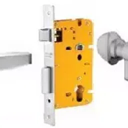 Dorset 60 mm Lever Handle Lock Set with Knob and Key Cylinder Silver Chrome ML BA OR-23