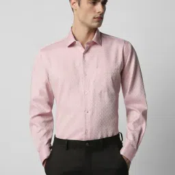 Van Heusen Pink Cotton Regular Fit Printed Shirt-picture-8