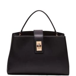 Anne Klein Black Solid Satchel Handbag-43