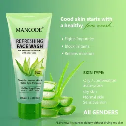 Mancode Refreshing Face Wash - 100 ml image 2