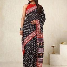 Soch Black Art Silk Floral Saree with Unstitched Blouse-image-54