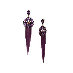 YouBella Gold-Plated Tasselled Stone Studded Drop Earrings-image-88