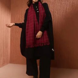 Fabindia Maroon Woven Pattern Muffler-image-16