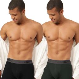 Freecultr Pot Black & Seaweed Green Comfort Fit Trunks - Pack of 2-picture-46