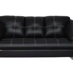 Parin SS C35 3S Black Leatherette 3 Seater Sofa 39 kg-image-74