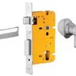 Dorset 70 mm Lever Handle Lock Set with Both Side Key Cylinder Stainless Steel ML QU OR image 1